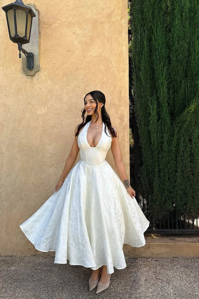 Isla | Vintage Halter Midi Dress