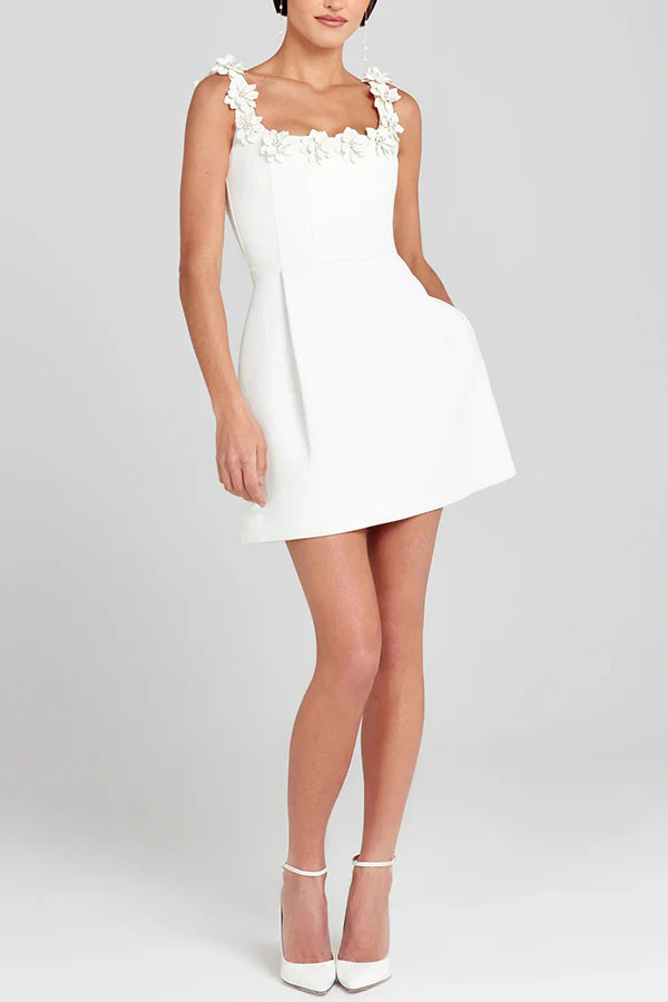 Cindy | Minikleid mit Blumentaschen