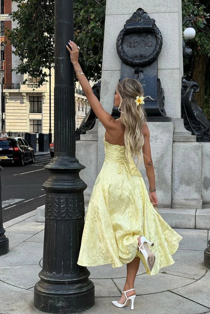 Isla | Vintage Halter Midi Dress
