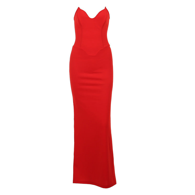 Jessie | Fish Bone Tube Top Fishtail Dress