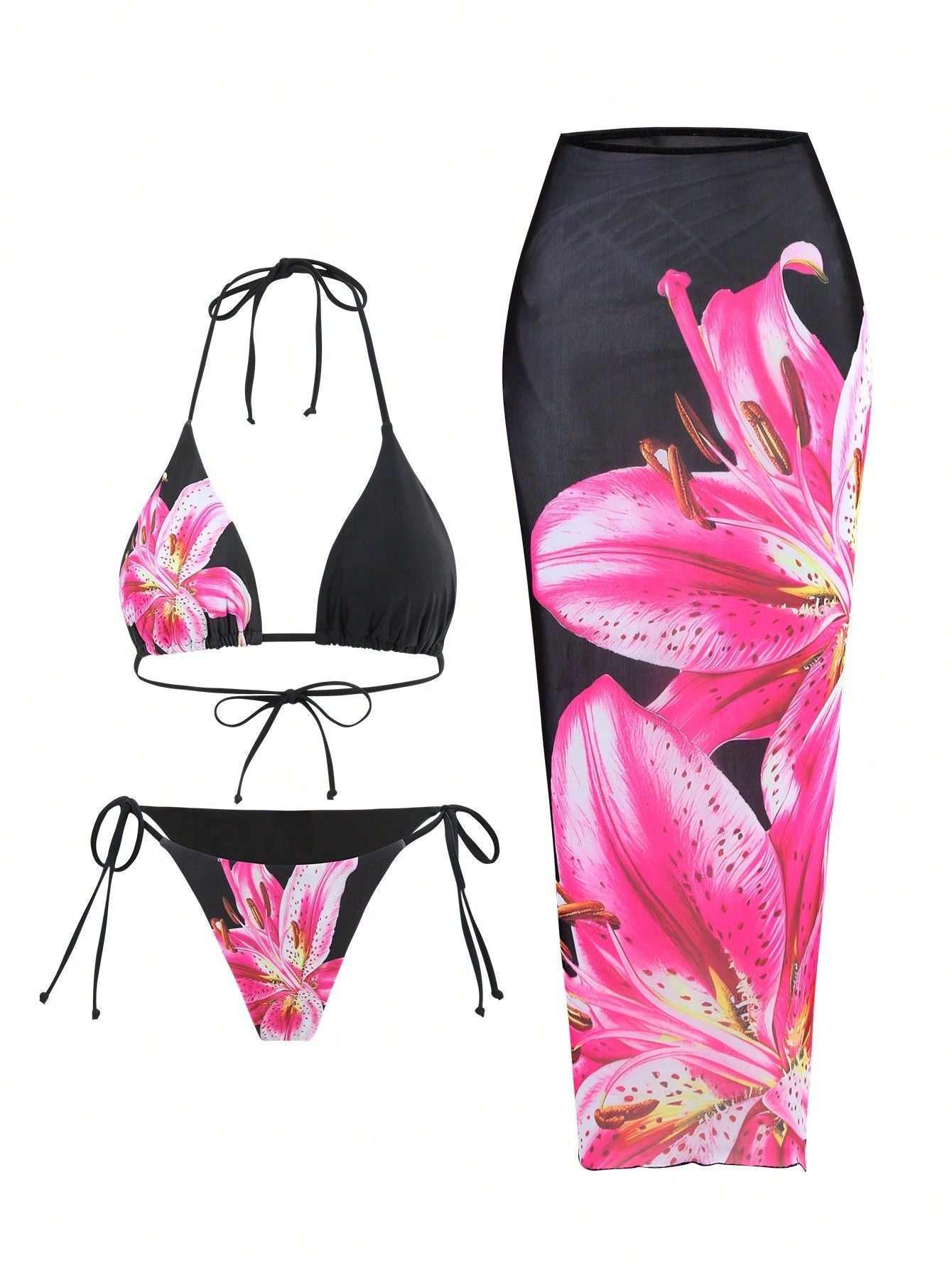 Vanessa | 3pc Floral Swimsuit