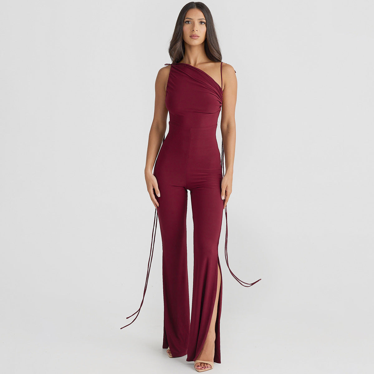 Zoey rückenfreier Jumpsuit aus plissierter Spitze