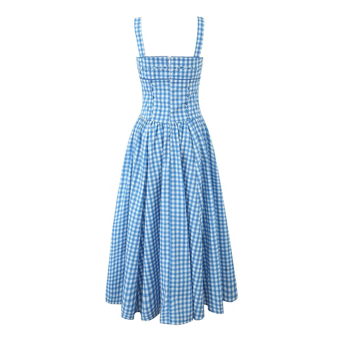 Jessica | Ärmelloses kariertes Midi-Sommerkleid
