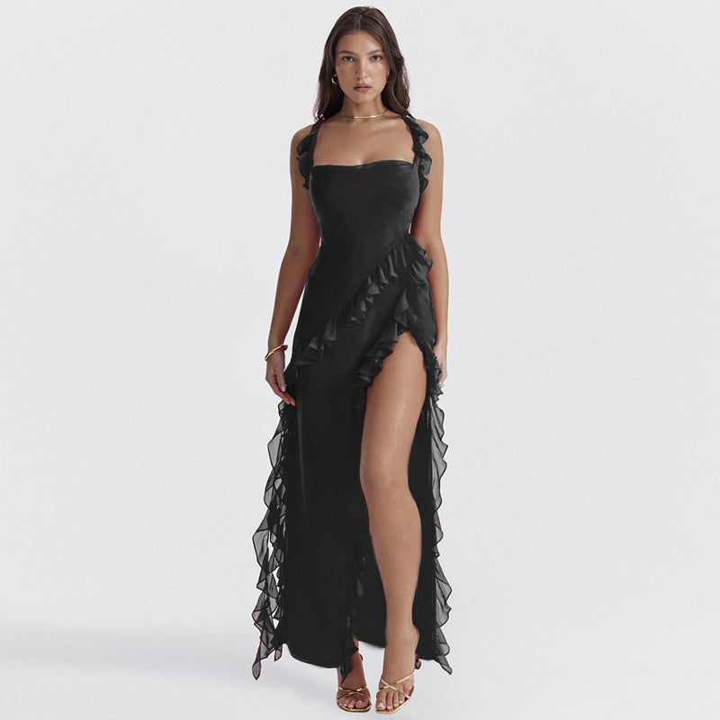 Siena | Ruffle Slit Maxi Dress