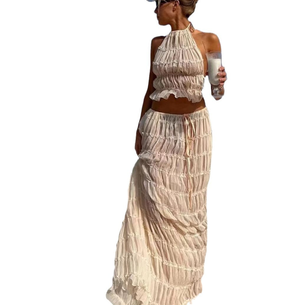 Naila Backless Pleated Set