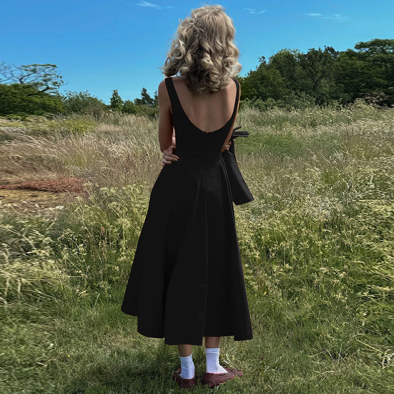 Helga | Cotton Sateen Midi Dress