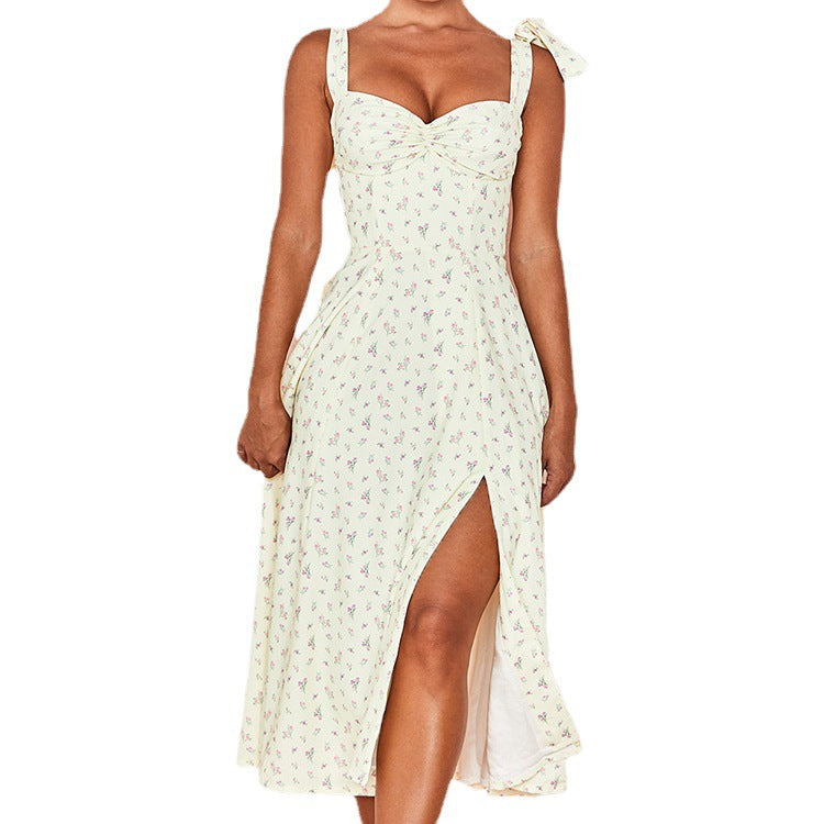Alexis | Neckholder-Kleid mit rückenfreiem Schlitz und Blumenmuster