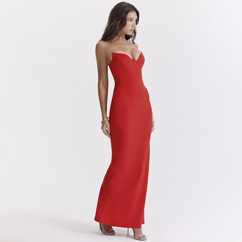 Jessie | Fish Bone Tube Top Fishtail Dress