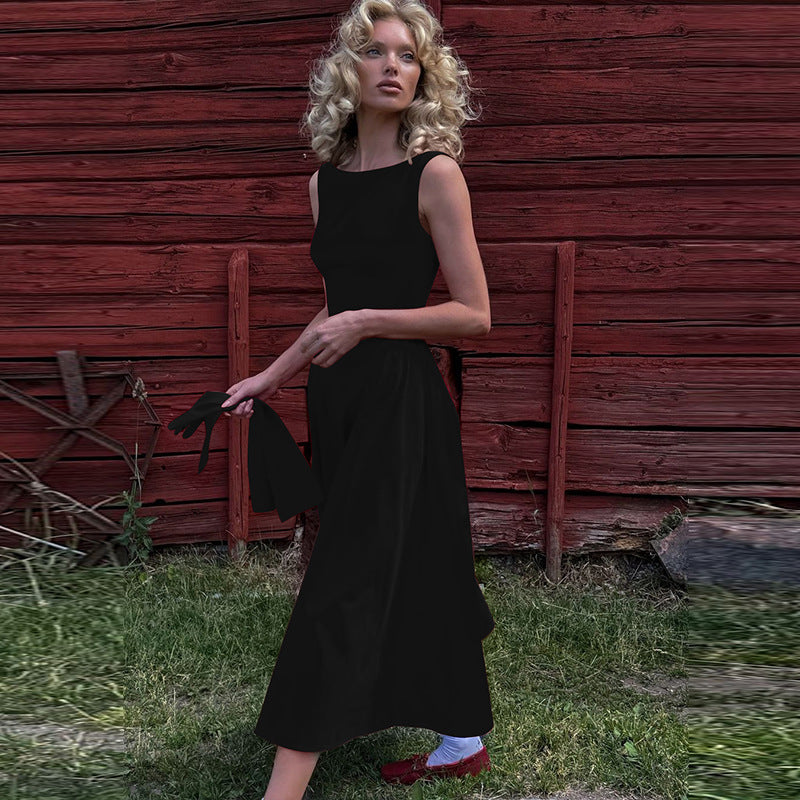 Helga | Cotton Sateen Midi Dress
