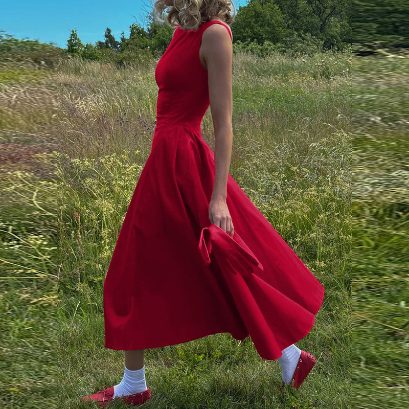 Helga | Cotton Sateen Midi Dress