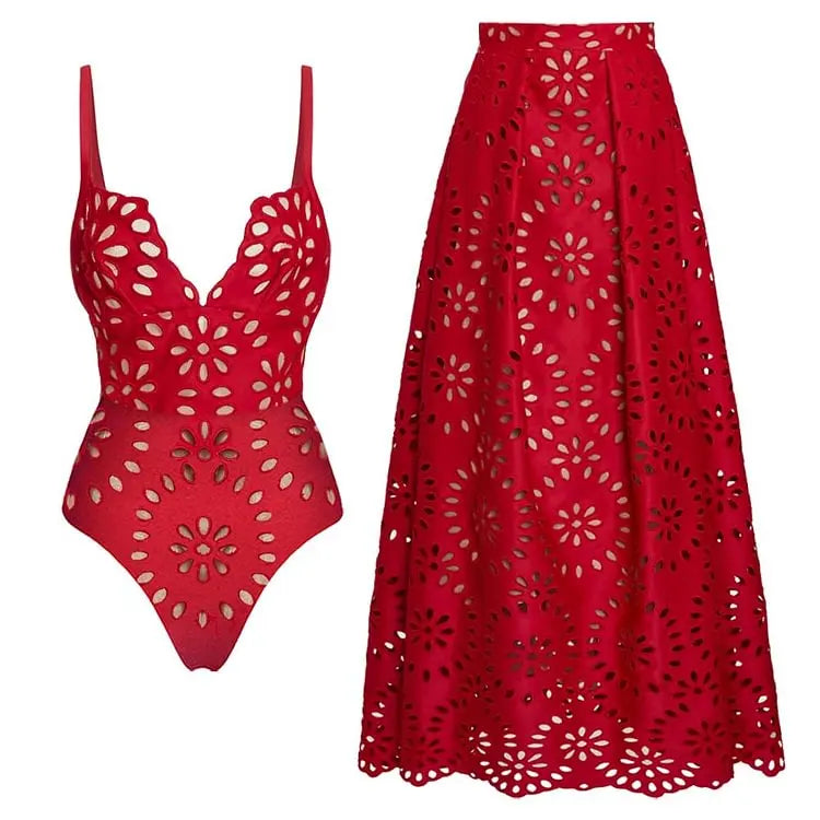 Veria | Hollowout Two Piece Swimsuit Set