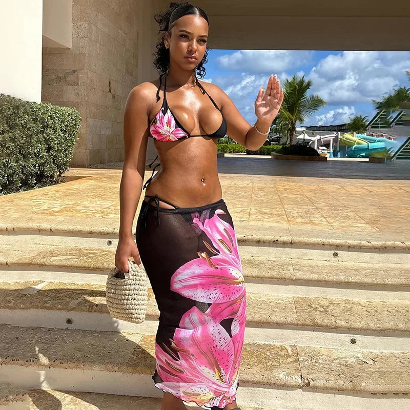 Vanessa | 3pc Floral Swimsuit
