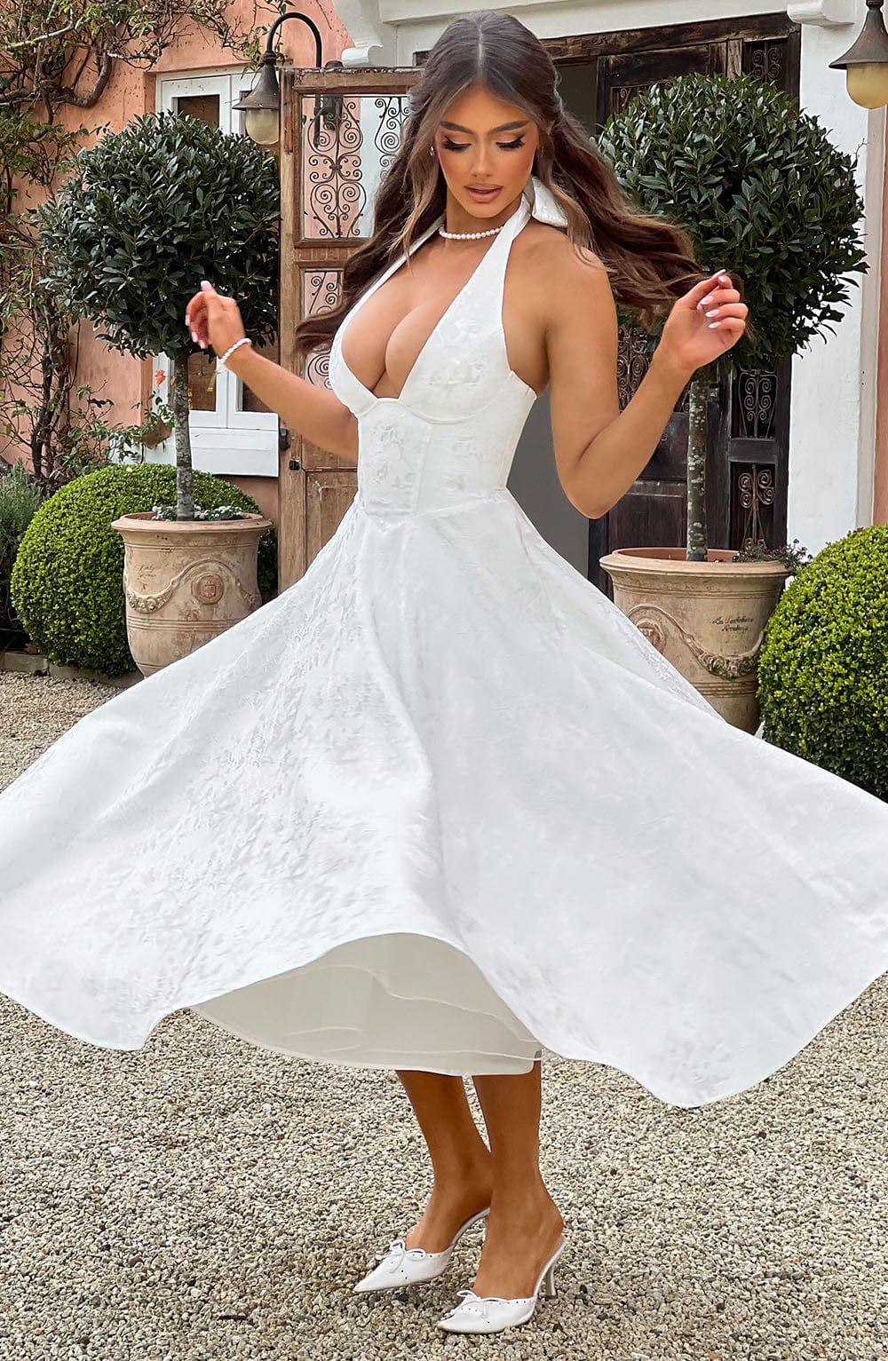 Isla | Vintage Halter Midi Dress