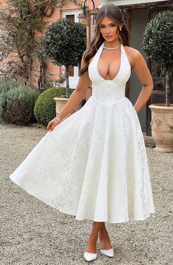 Isla | Vintage Halter Midi Dress
