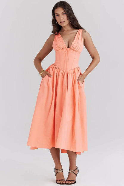 Alura | Elegant Floral Summer Midi Dress