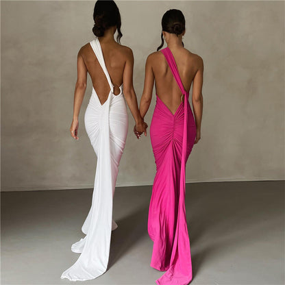 Eve | Backless Adjustable Scarf Loop Maxi Dress