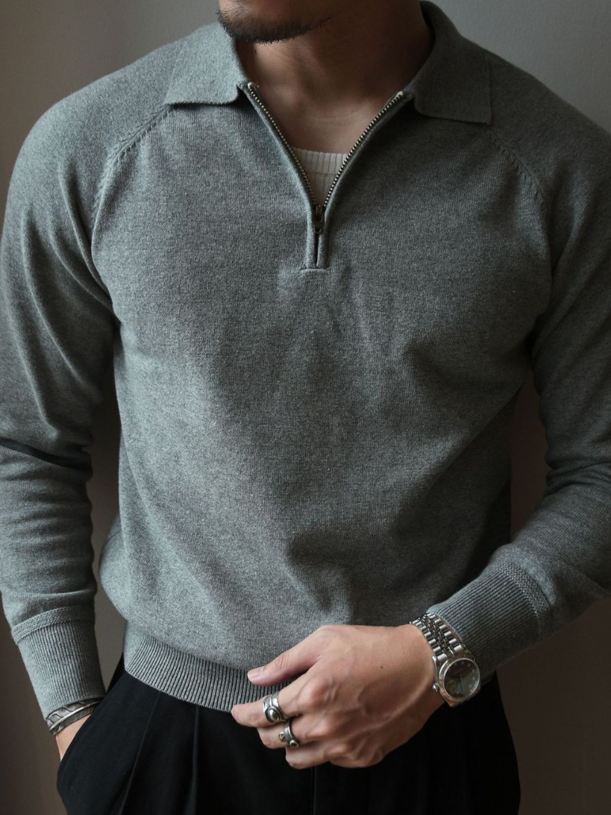 Artimus| Knitted Long-Sleeved Polo Shirt