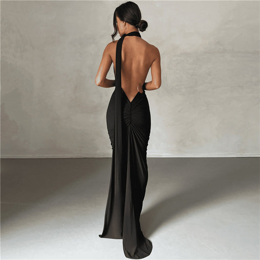 Eve | Backless Adjustable Scarf Loop Maxi Dress