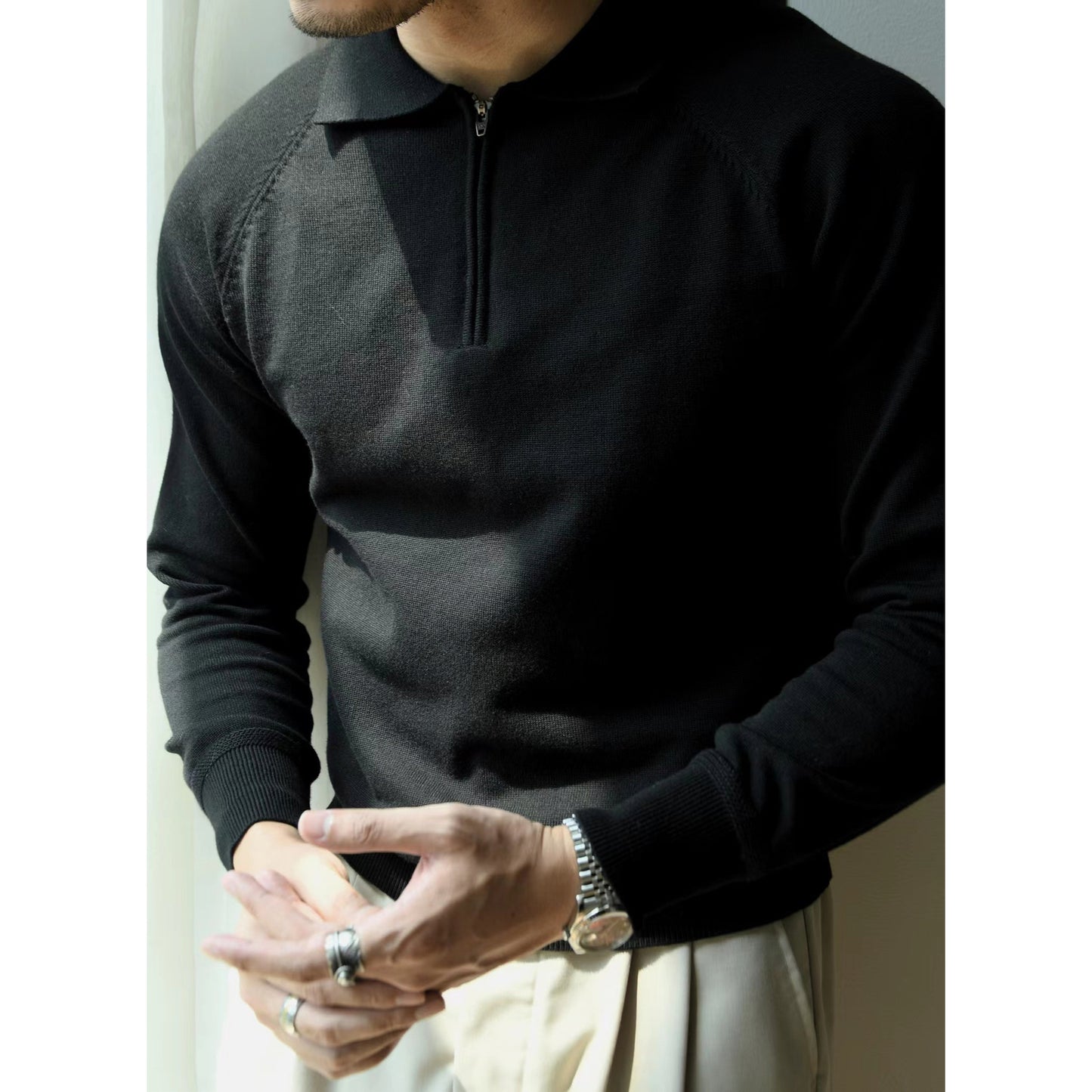 Artimus| Knitted Long-Sleeved Polo Shirt