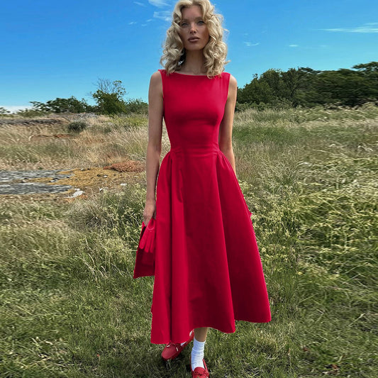 Helga | Midikleid aus Baumwollsatin