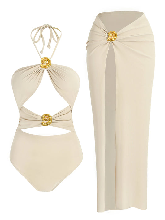 Sallie| Hollowout Two Piece Swimsuit Set