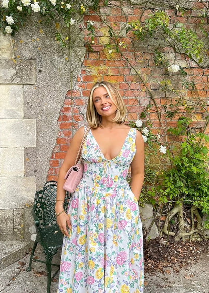 Alura | Elegant Floral Summer Midi Dress