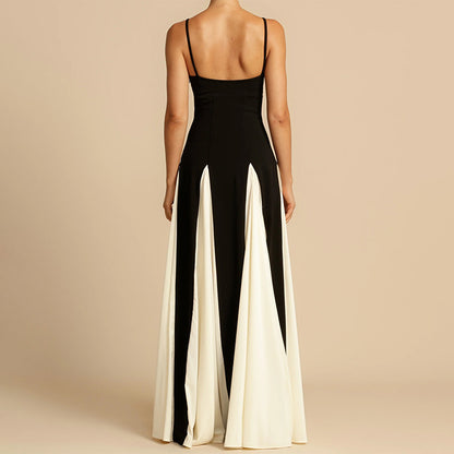 Margot | Monochrome Pleated Gown
