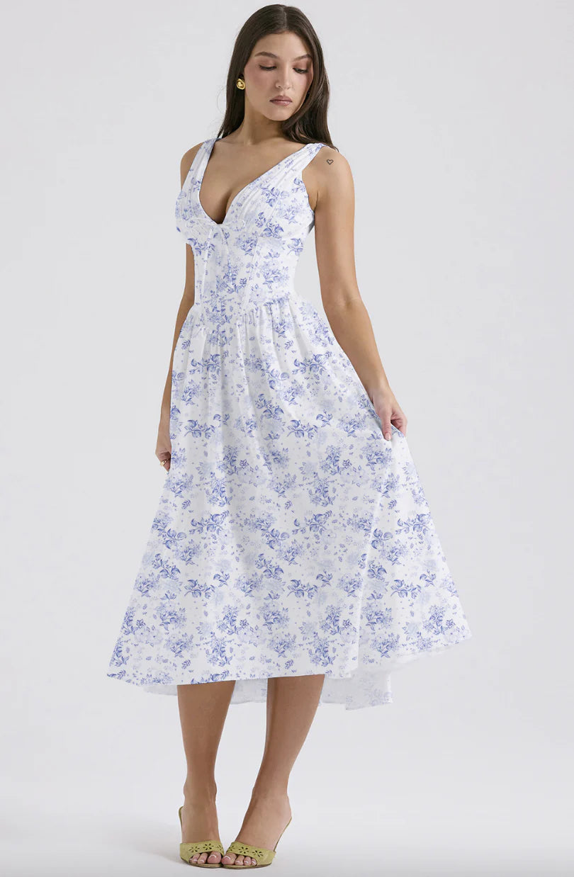 Alura | Elegant Floral Summer Midi Dress